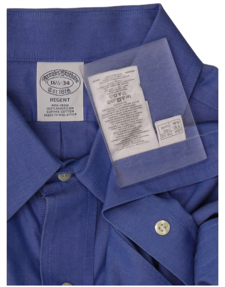 BROOKS BROTHERS Męska koszula Regent w rozmiarze 16 1/2, duża, niebieska bawełniana