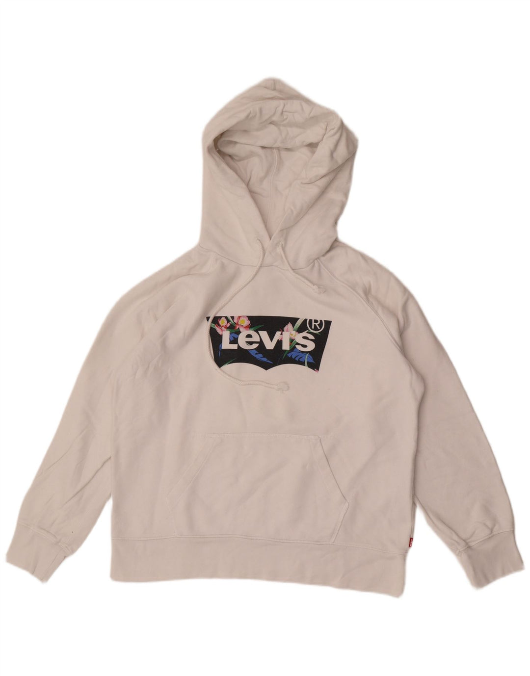 Damska bluza z kapturem Levi's UK 14, średnia biała bawełna