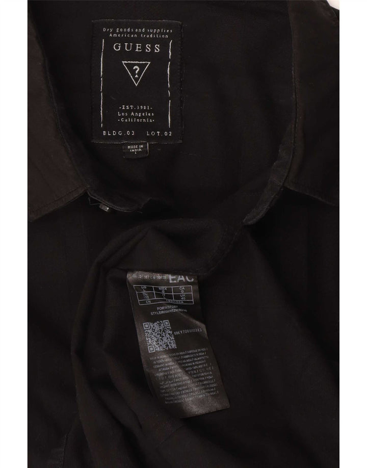 Koszula męska Guess Slim Fit, duża, czarna, bawełniana w kratę