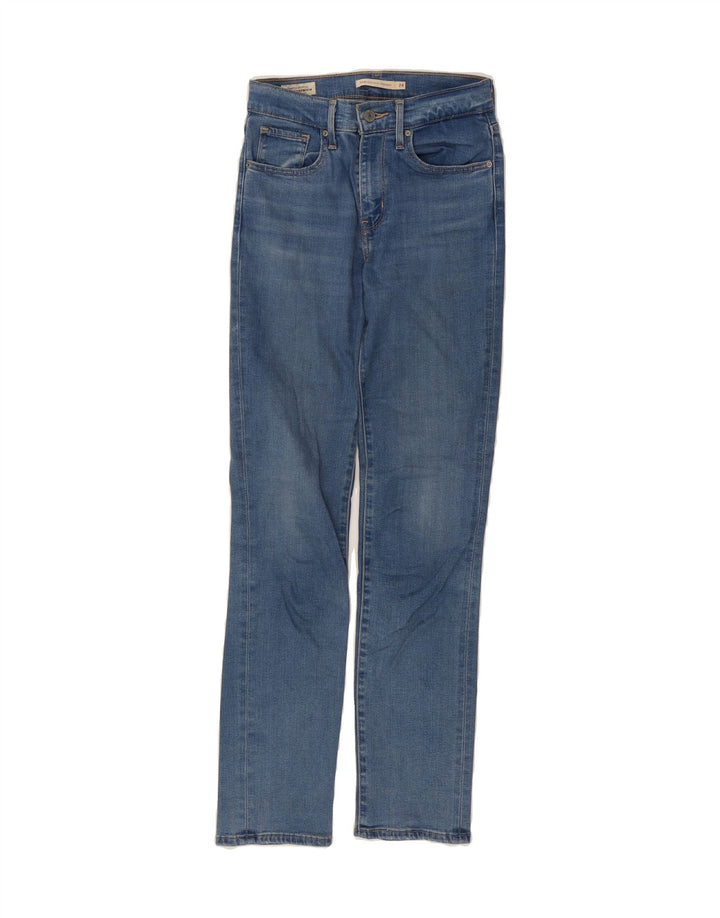 LEVI'S Womens 724 High Rise Straight Jeans W24 L30 Blue Lyocell Vintage Levi's and Second-Hand Levi's from Messina Hembry 