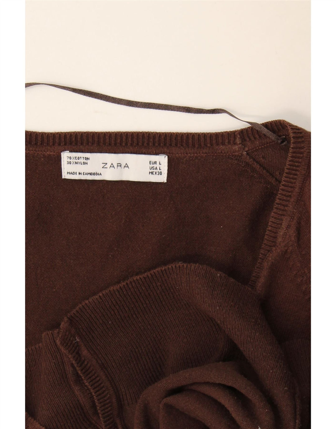 Sweter damski Zara Cardigan UK 14, duży, brązowy