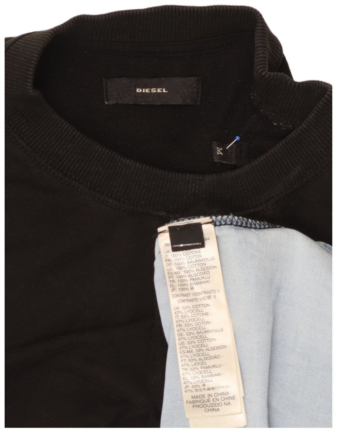 Damska bluza dresowa DIESEL UK 14 w kolorze średniej czerni