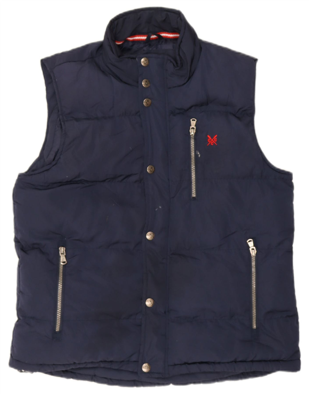 Crew Clothing Męska wyściełana kamizelka UK 38 Średni granatowy poliester