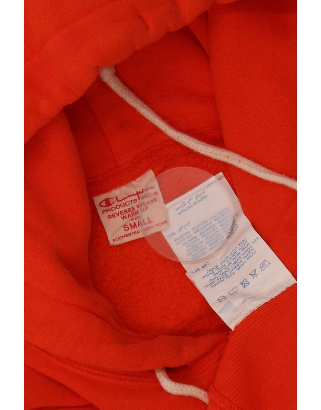Męski sweter z kapturem Champion, mały, pomarańczowy, bawełniany