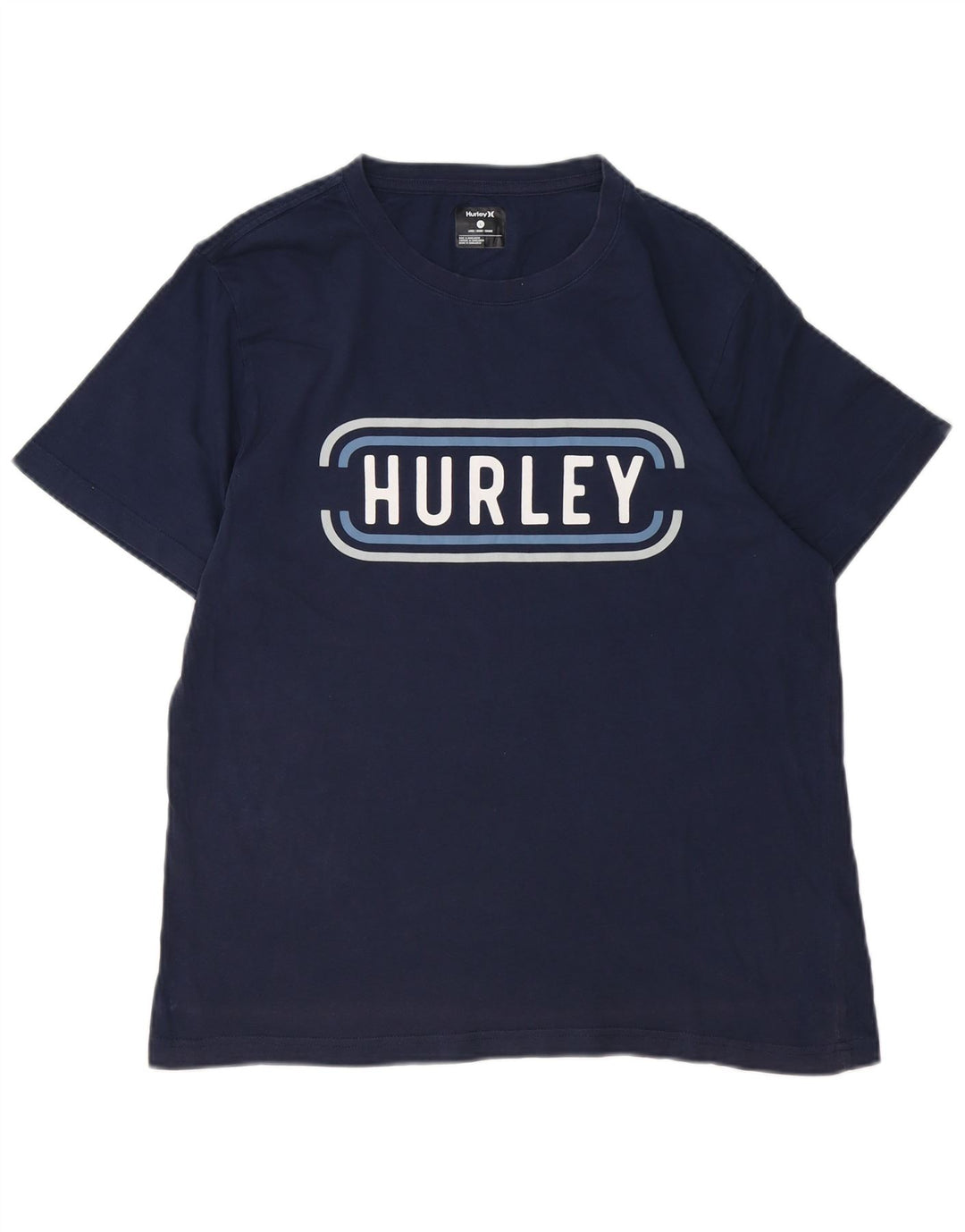 Męski T-shirt z grafiką Hurley, duży, granatowy, bawełniany
