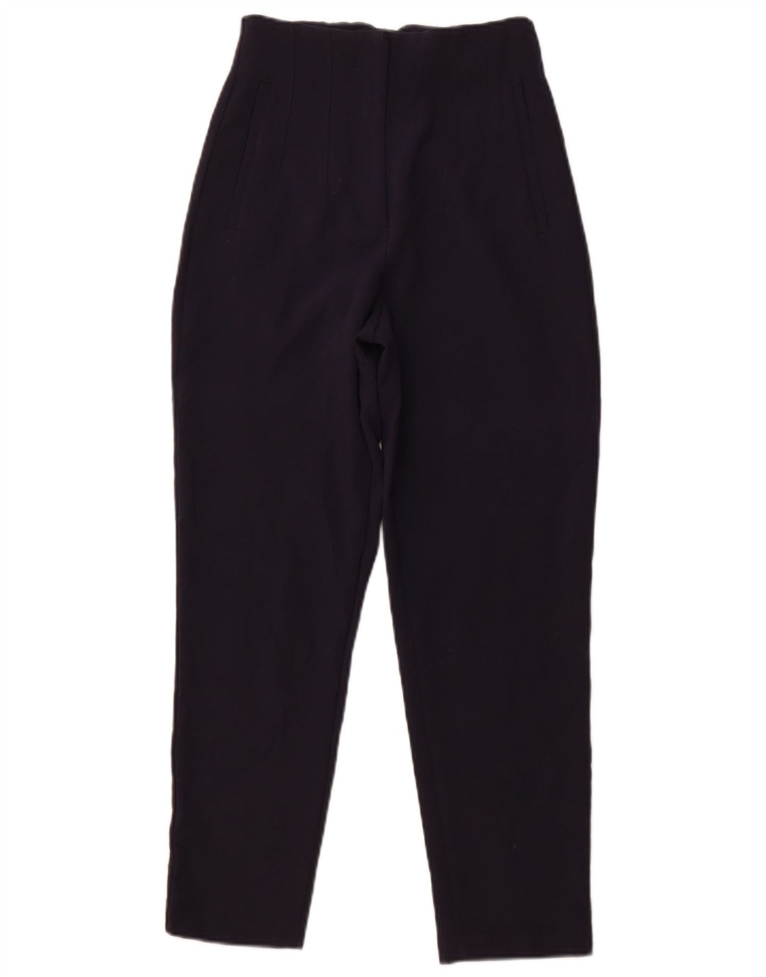 Damskie zwężane spodnie codzienne ZARA z wysokim stanem XS W24 L26 Granatowe