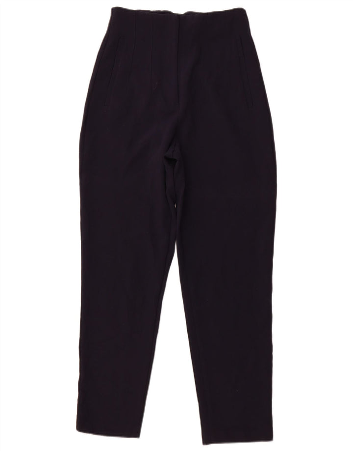 Damskie zwężane spodnie codzienne ZARA z wysokim stanem XS W24 L26 Granatowe