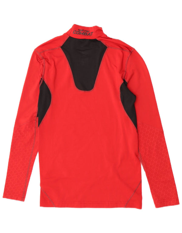Męska koszulka Nike Dri Fit Graphic z długim rękawem, w kolorze średnio czerwonym, sportowa