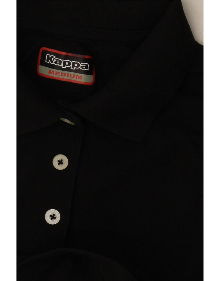 KAPPA Womens Sleeveless Polo Shirt UK 12 Medium Black
