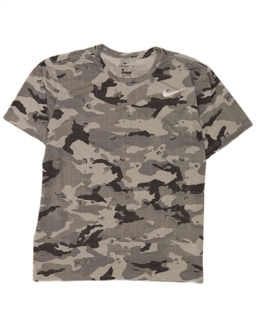 Męski T-shirt Nike Dri Fit, duży, szary, kamuflażowy poliester