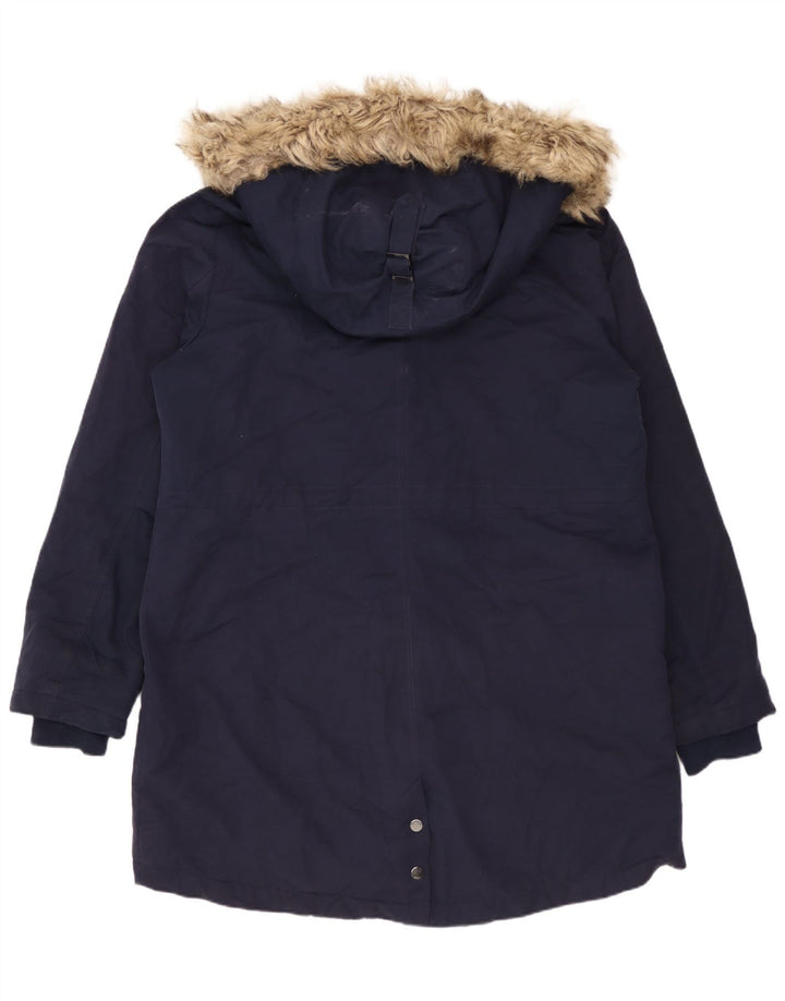 Marks & Spencer Damska kurtka parka oversize z kapturem UK 14, duża, granatowa