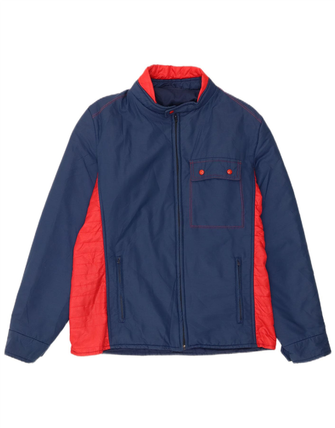 Damska kurtka wyściełana w stylu vintage UK 14, nylon w kolorze średniego błękitu