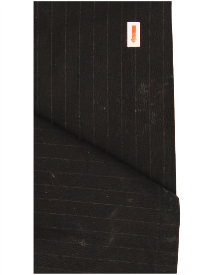 Damskie proste spodnie garniturowe TOMMY HILFIGER W32 L32 Czarne bawełniane paski