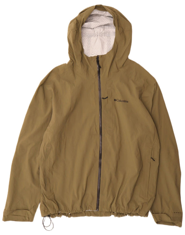 Męska kurtka przeciwdeszczowa z kapturem Columbia UK 44 2XL Zielony nylon sportowy