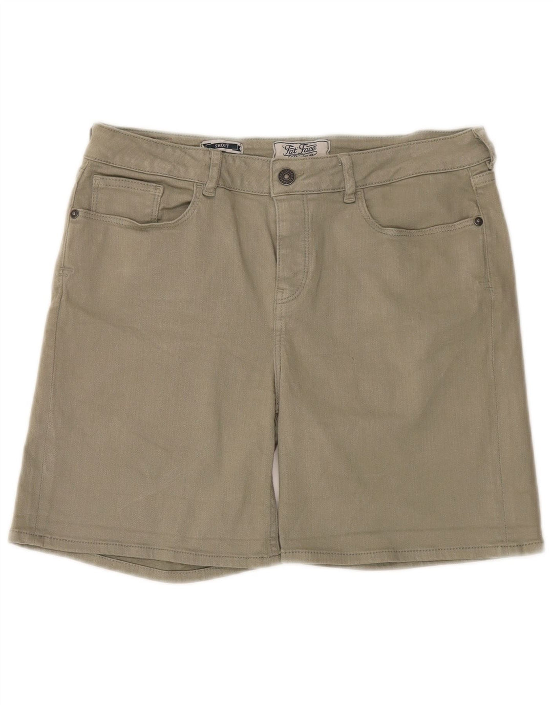 Damskie spodenki jeansowe Fat Face UK 12 Medium W32, bawełna khaki