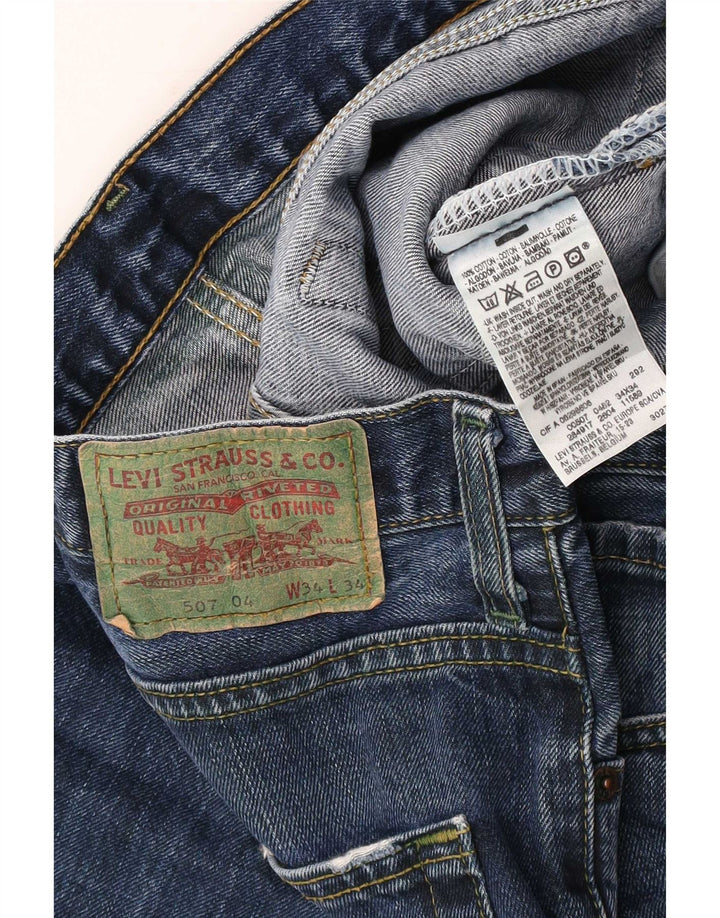 Męskie jeansy Levi's 507 Bootcut W34 L34 Niebieska bawełna