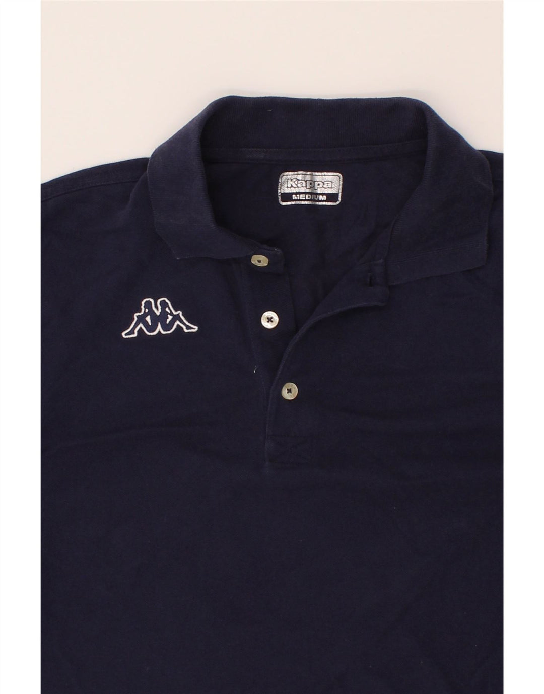 KAPPA Mens Polo Shirt Medium Navy Blue Cotton Vintage Kappa and Second-Hand Kappa from Messina Hembry 