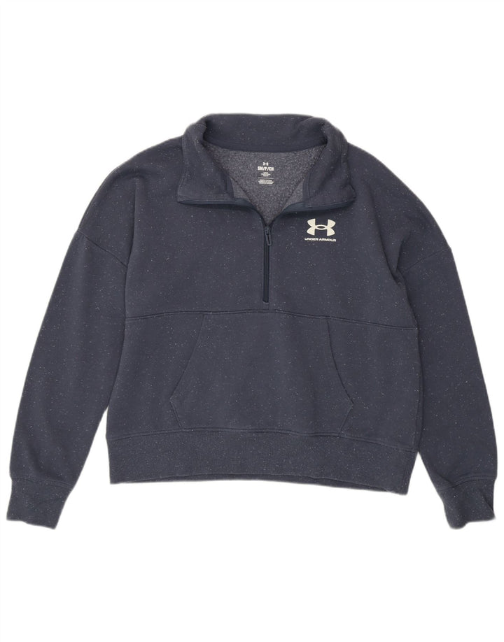 UNDER ARMOUR Womens Oversized Sweatshirt Jumper UK 10 Small Navy Blue