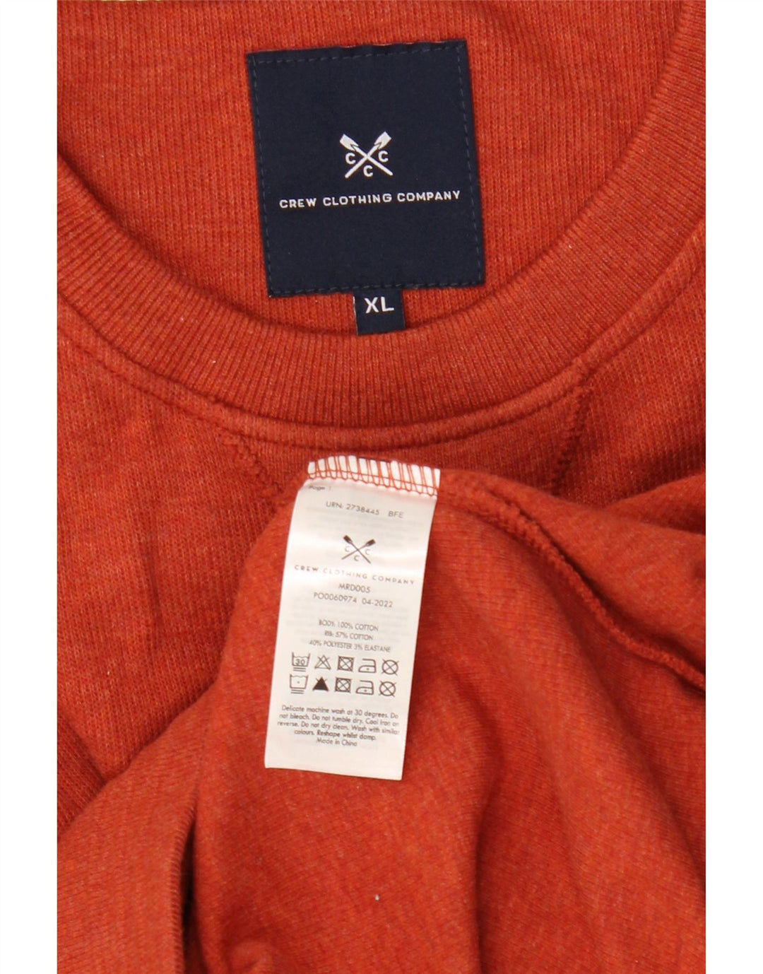 Crew Clothing Męska bluza z kapturem XL Pomarańczowa bawełna