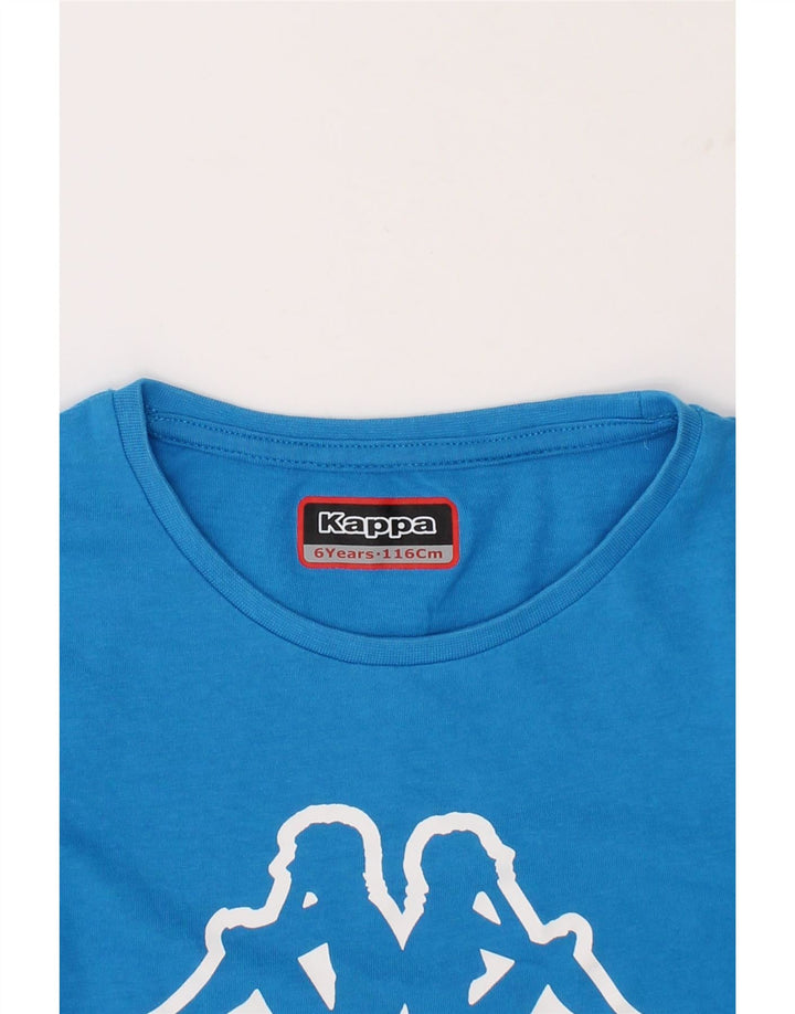 KAPPA Boys Graphic Top Long Sleeve 5-6 Years Blue Cotton Vintage Kappa and Second-Hand Kappa from Messina Hembry 