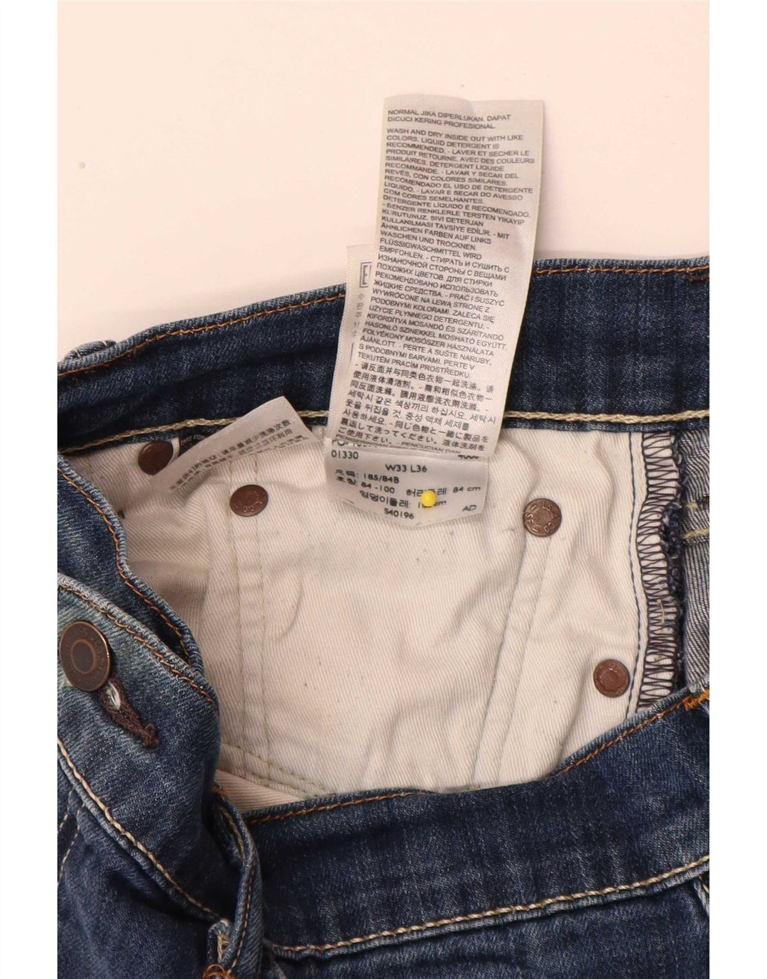 Męskie dżinsy Levi's 504 Straight W34 L36 Niebieska bawełna
