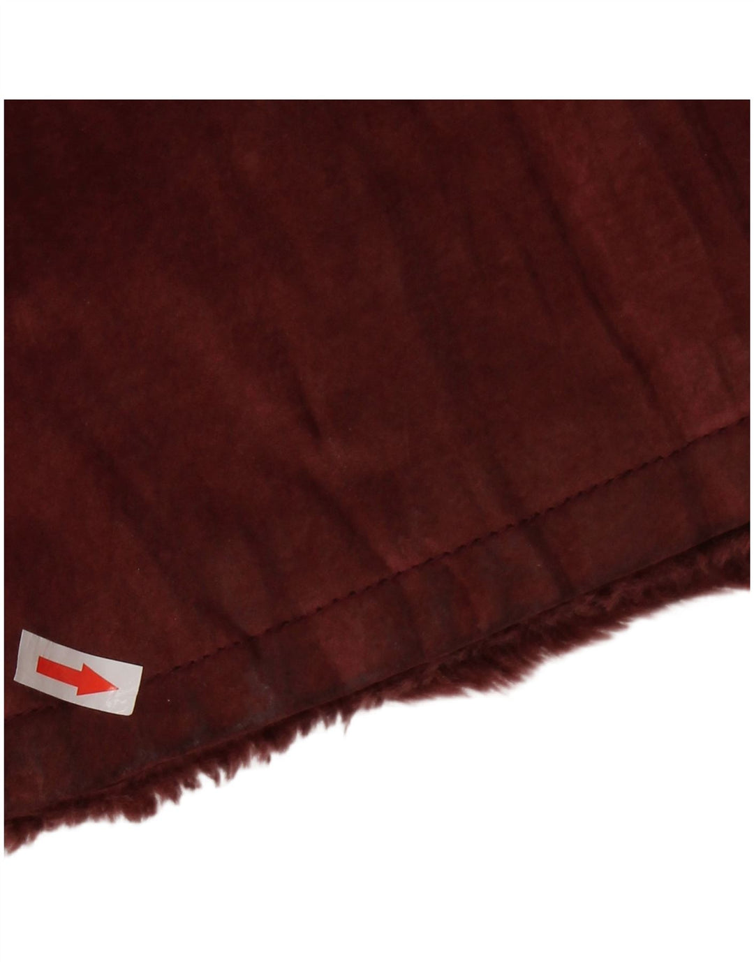 Damska kurtka zamszowa VINTAGE Sherpa UK 14, średnia, bordowa skóra