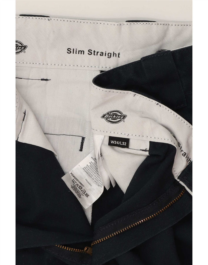 Spodnie damskie Dickies Slim Straight Casual W34 L32 Granatowy poliester