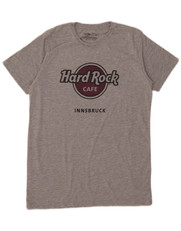 Męska koszulka z grafiką Hard Rock Cafe Innsbruck, średnia szara bawełna