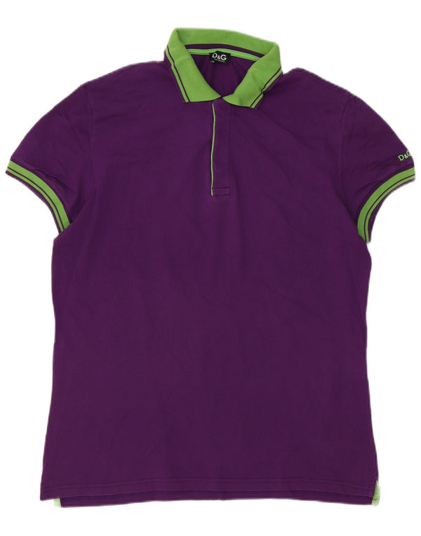 Męska koszulka polo Dolce & Gabbana XL, fioletowa, bawełniana