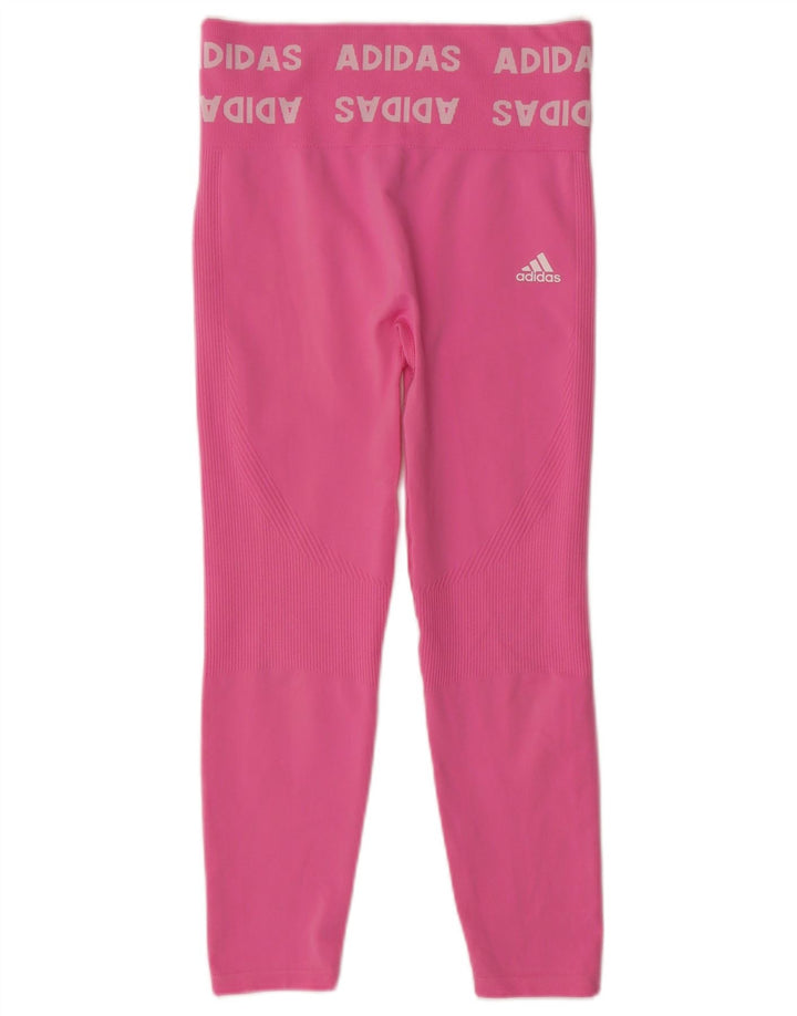 Damskie legginsy ADIDAS z grafiką UK 12/14, średni różowy poliester