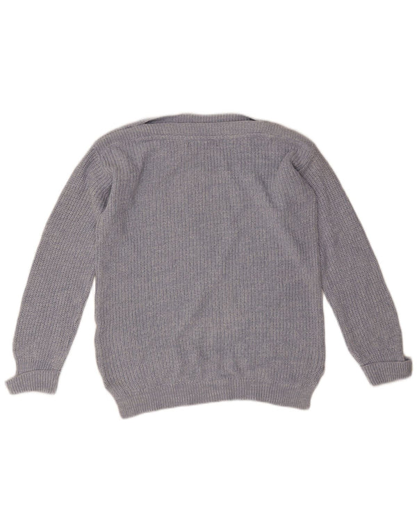 Marks & Spencer Damski sweter oversize z dekoltem w łódkę, UK 10, mały, niebieski