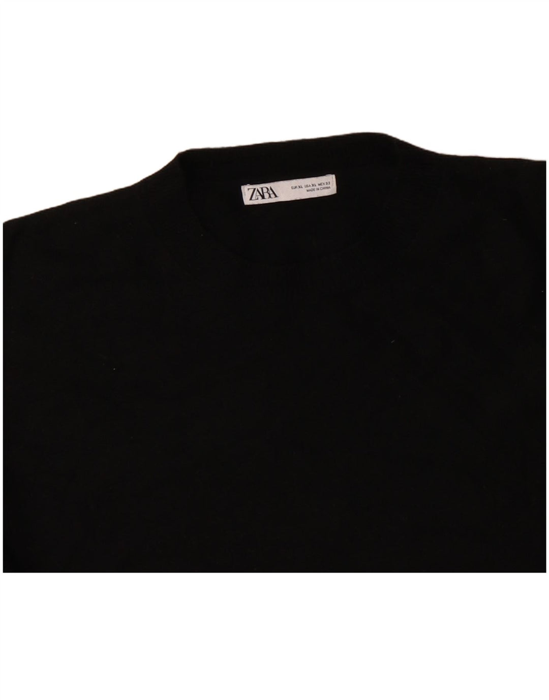 Damski sweter oversize ZARA z okrągłym dekoltem UK 18 XL, czarna wełna