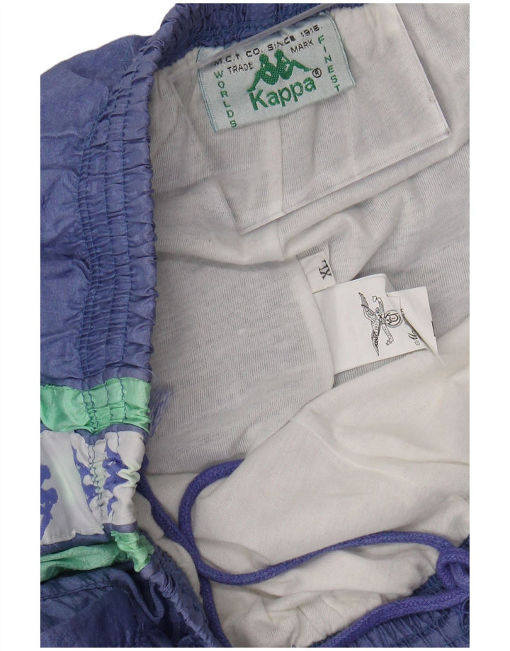 Męskie spodnie dresowe Kappa z grafiką XL Fioletowy poliamid z blokami kolorów