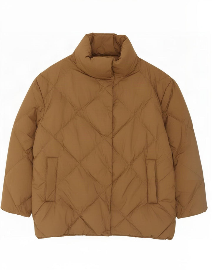 Marks & Spencer Damska kurtka oversize UK 16, duża, brązowa, poliester