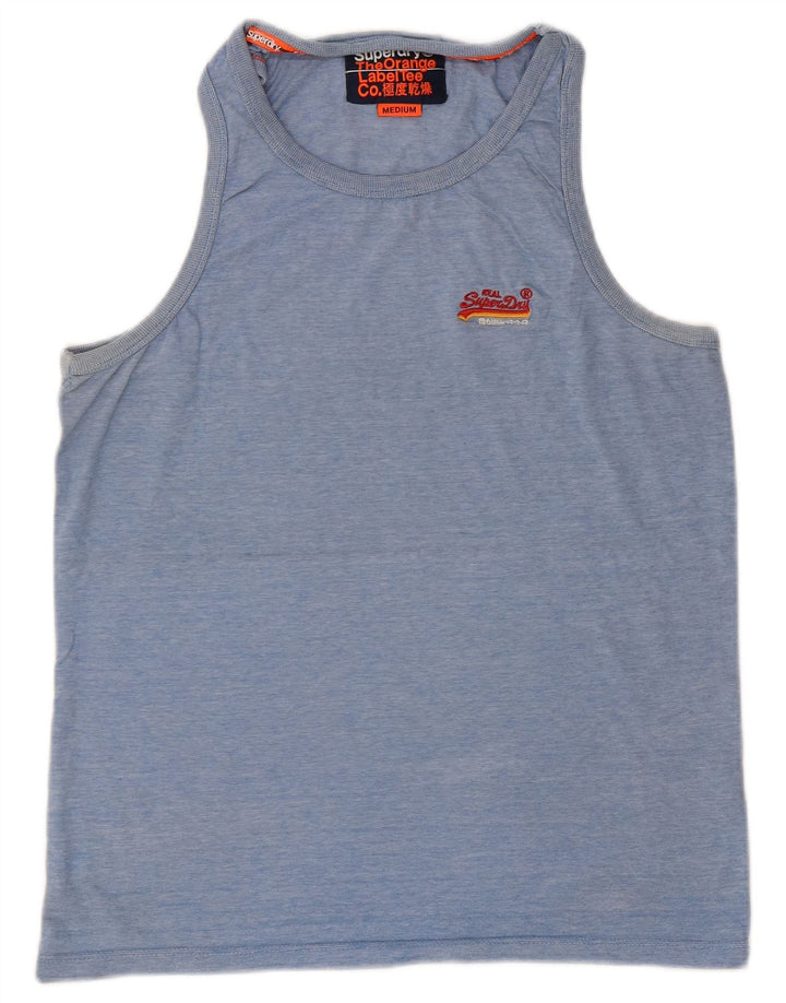 SUPERDRY Męska koszulka z kamizelką w kolorze średniego niebieskiego, bawełniana w prążki