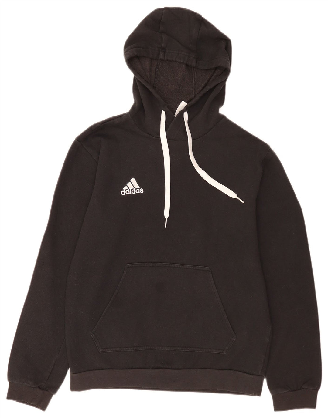 Adidas Męska bluza z kapturem, mała, czarna, bawełniana
