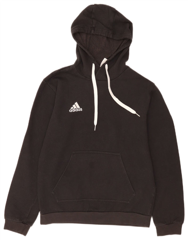 Adidas Męska bluza z kapturem, mała, czarna, bawełniana