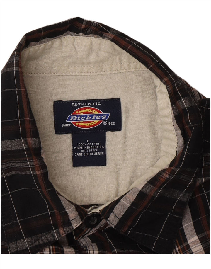 Męska koszula z krótkim rękawem Dickies, duża, czarna, bawełniana krata