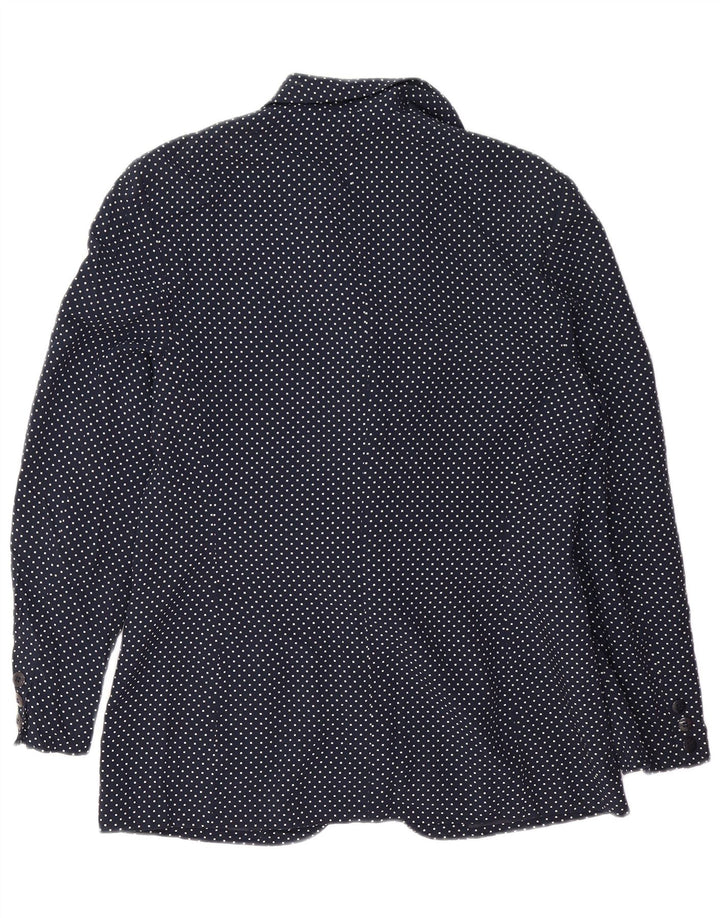 Damska marynarka zapinana na 1 guzik VINTAGE UK 14 Średni granatowy w cętki