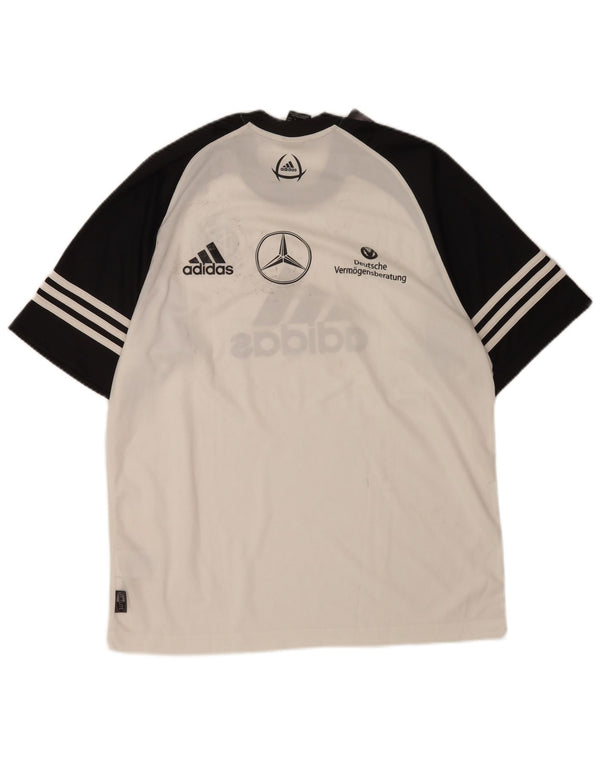 Męska koszulka graficzna Adidas Top UK 40/42 Średni biały poliester z blokami kolorów