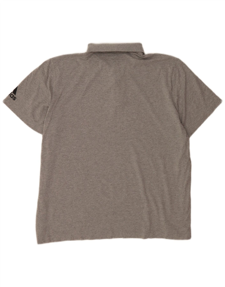 Męska koszulka polo Adidas 2XL Szara bawełna