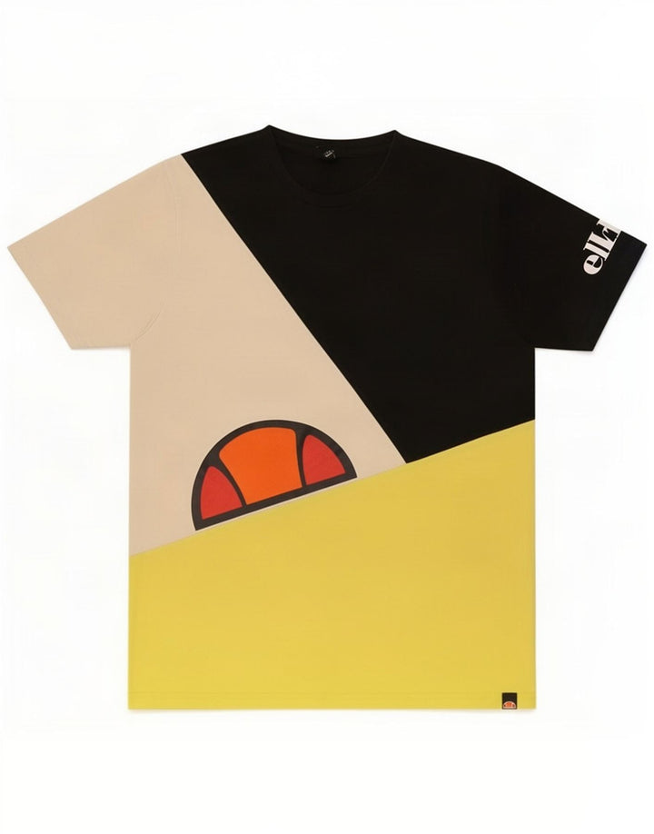 Męski T-shirt z grafiką Ellesse, duży, wielokolorowy blok kolorów