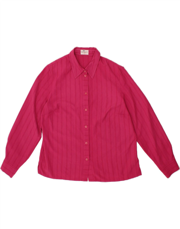 BROMLEY  Womens Shirt Blouse US 18 2XL Pink Polyester Vintage Bromley and Second-Hand Bromley from Messina Hembry 