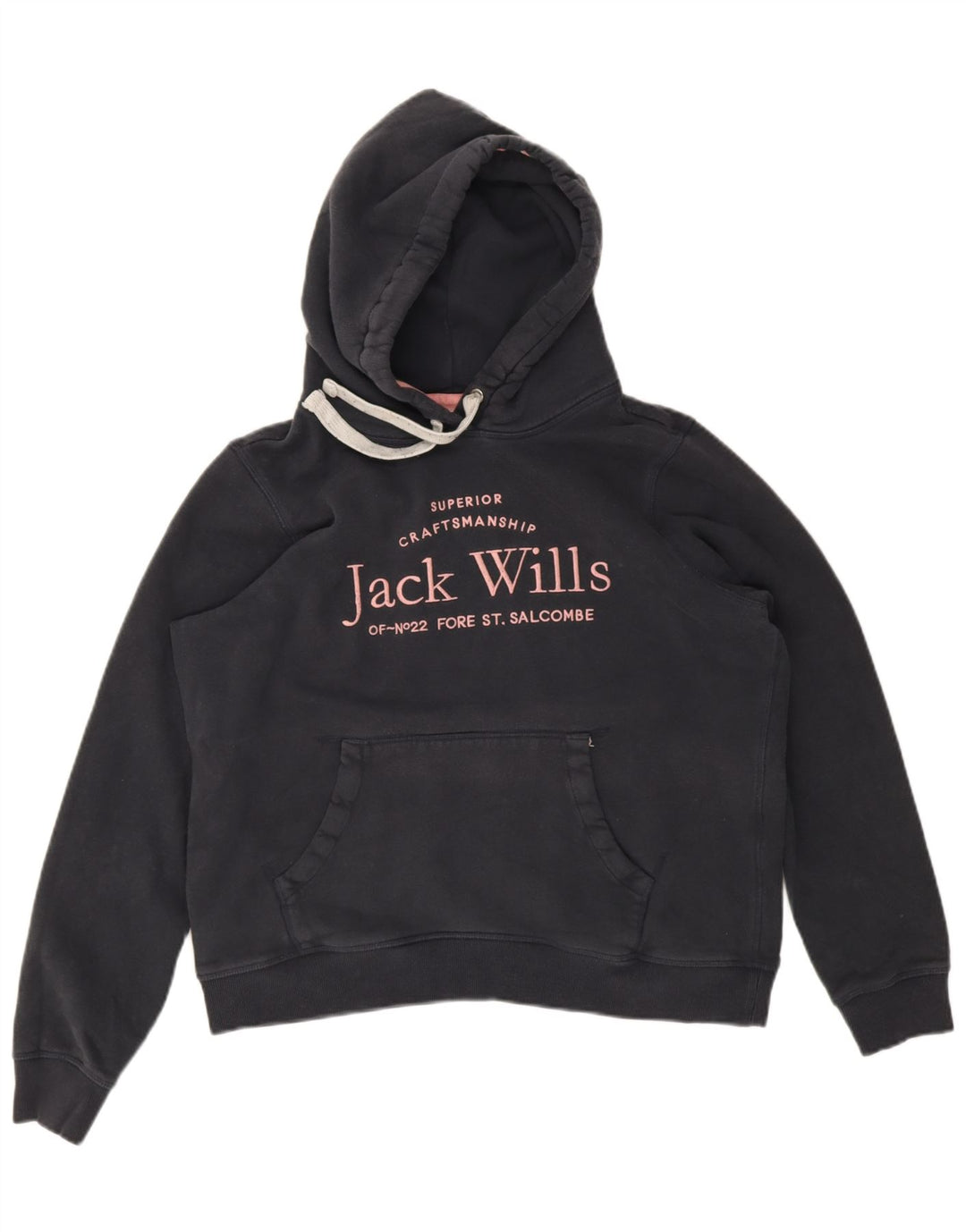 Damski sweter z kapturem Jack Wills Graphic, oversize, UK 12, średni granatowy