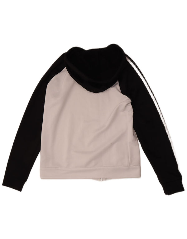 Damski sweter z kapturem i zamkiem błyskawicznym Adidas UK 14 Średni biały poliester z blokami kolorów
