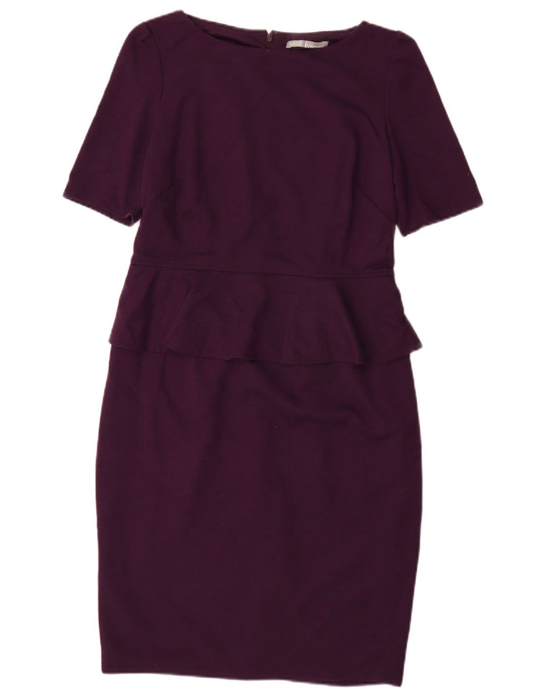 MARKS & SPENCER Damska sukienka peplum UK 14 Średni fioletowy poliester
