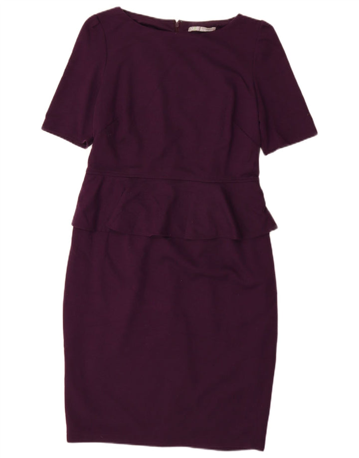 MARKS & SPENCER Damska sukienka peplum UK 14 Średni fioletowy poliester