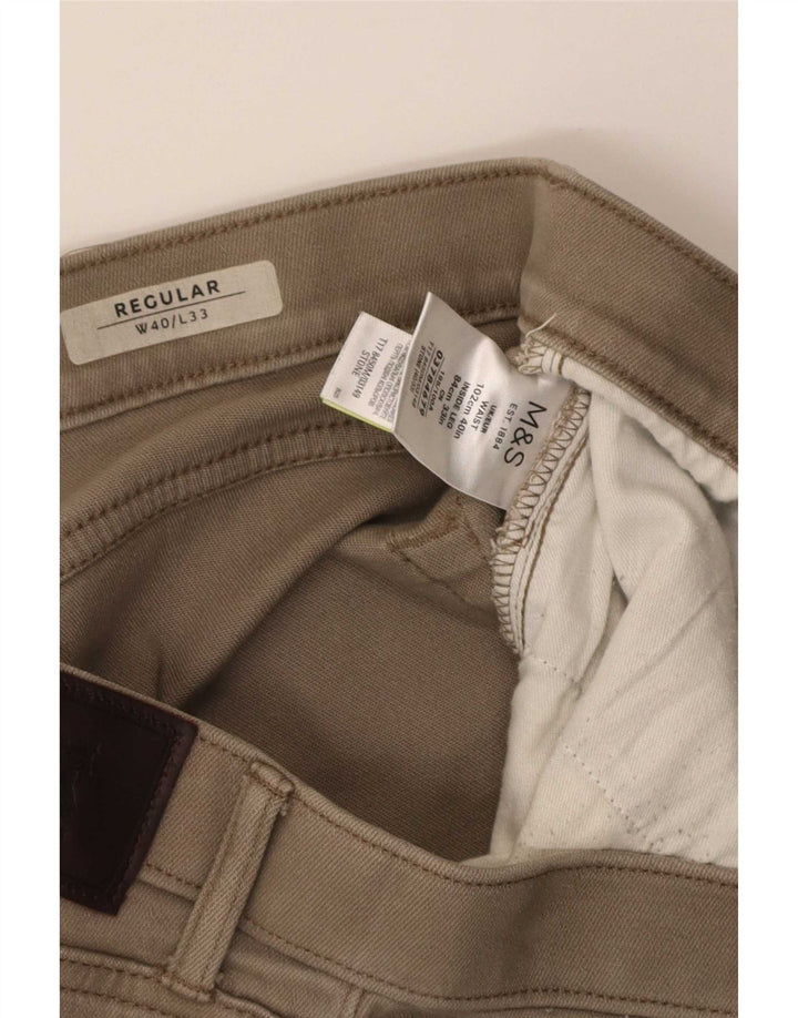 Spodnie damskie Marks & Spencer Straight Regular W40 L33 Beżowe