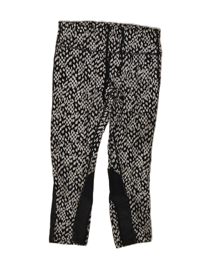 NIKE Womens Leggings UK 8 Small Black Geometric Nylon Vintage Nike and Second-Hand Nike from Messina Hembry 