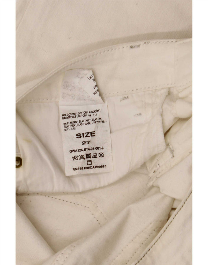 Guess Damskie Obcisłe Dżinsy W27 L34 Białe Bawełniane
